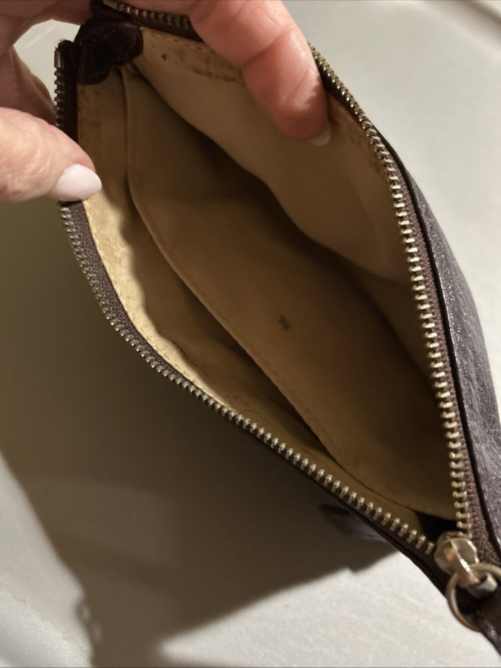 Cole Haan Purple Pebbled Leather Wristlet Clutch Mini Bag Y2K Aesthetic🔥 - Picture 8 of 11